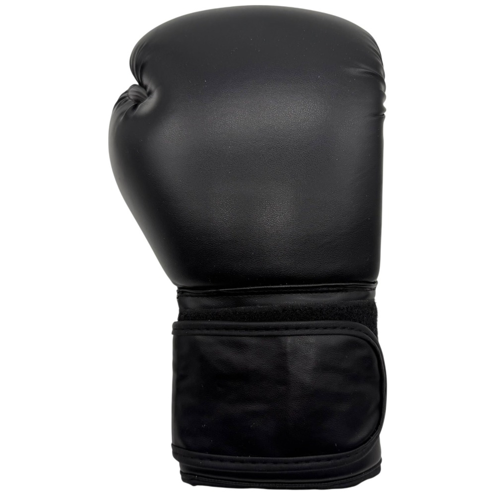 Black 12-oz Boxing Gloves Training Sparring Heavy Bag‎ Hook and Loop Closure - Picture 3 of 8